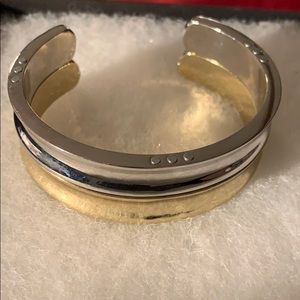 Two tone bracelet.   Silver and gold